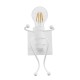 GloboStar® LITTLE MAN 01389 Μοντέρνο Επιτοίχιο Φωτιστικό Απλίκα Μονόφωτο 1 x E27 IP20 Λευκό Μέταλλο - Μ12 x Π19 x Υ17cm