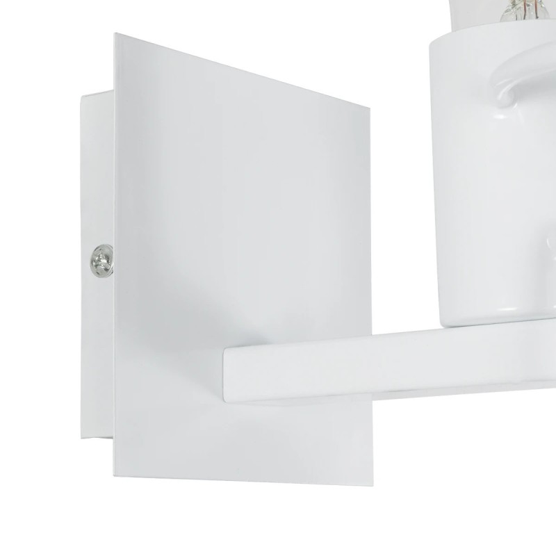 GloboStar® LITTLE MAN 01389 Μοντέρνο Επιτοίχιο Φωτιστικό Απλίκα Μονόφωτο 1 x E27 IP20 Λευκό Μέταλλο - Μ12 x Π19 x Υ17cm