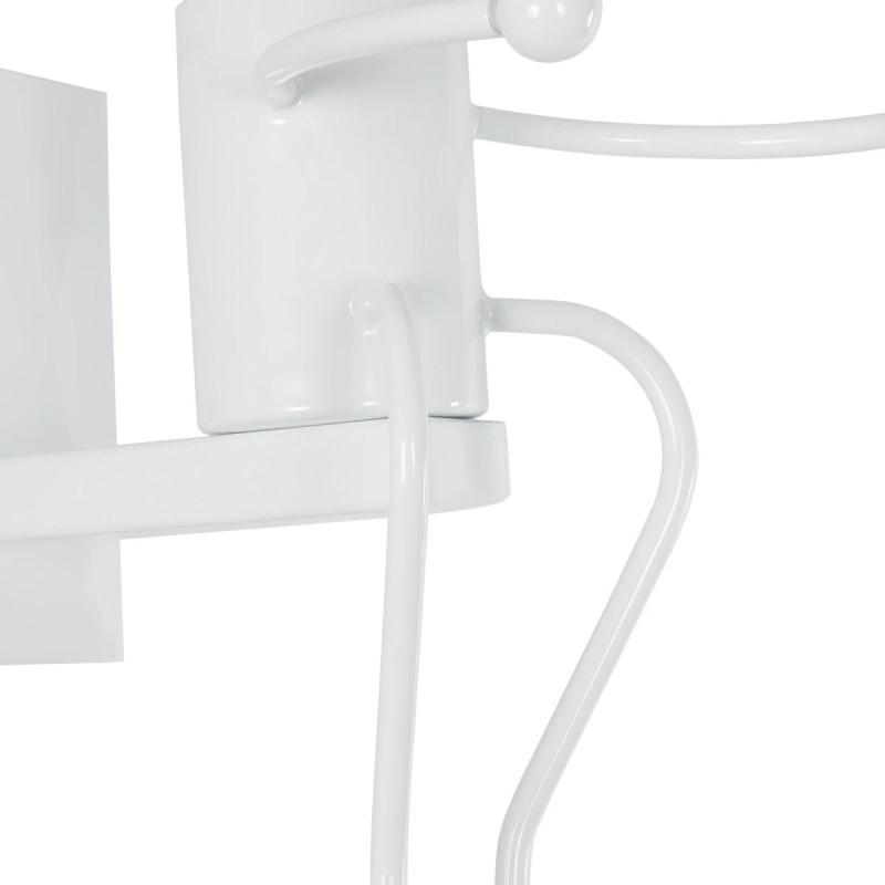 GloboStar® LITTLE MAN 01389 Μοντέρνο Επιτοίχιο Φωτιστικό Απλίκα Μονόφωτο 1 x E27 IP20 Λευκό Μέταλλο - Μ12 x Π19 x Υ17cm