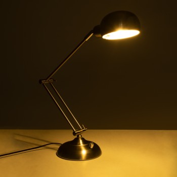 GLOBOSTAR® OFFICE 01392 Μοντέρνο Επιτραπέζιο Φωτιστικό Πορτατίφ με Ντουί 1 x E27 AC 220-240V IP20 - Μαύρο - Μ12 x Π12 x Υ80cm