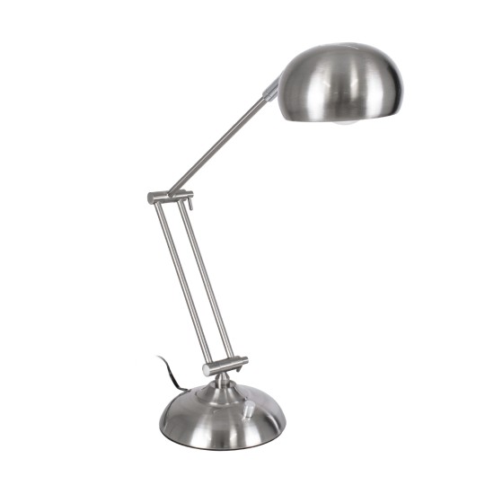 GloboStar® OFFICE CHROME 01393 Μοντέρνο Επιτραπέζιο Φωτιστικό Πορτατίφ Μονόφωτο 1 x E27 Χρώμιο Νίκελ Μεταλλικό Φ14 x Υ80cm