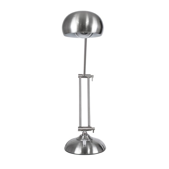 GloboStar® OFFICE CHROME 01393 Μοντέρνο Επιτραπέζιο Φωτιστικό Πορτατίφ Μονόφωτο 1 x E27 Χρώμιο Νίκελ Μεταλλικό Φ14 x Υ80cm