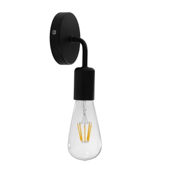 GLOBOSTAR® DON 01396 Vintage Φωτιστικό Τοίχου - Απλίκα με Ντουί 1 x E27 AC 220-240V IP20 - Μαύρο - Μ10 x Π7 x Υ16cm