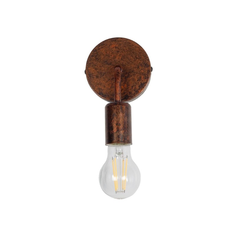 GloboStar® DON 01398 Vintage Επιτοίχιο Φωτιστικό Απλίκα Μονόφωτο 1 x E27 IP20 Χάλκινο Μέταλλο - Μ10 x Π7 x Υ16cm
