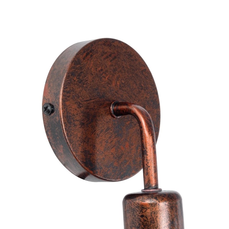GloboStar® DON 01398 Vintage Επιτοίχιο Φωτιστικό Απλίκα Μονόφωτο 1 x E27 IP20 Χάλκινο Μέταλλο - Μ10 x Π7 x Υ16cm
