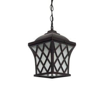 GLOBOSTAR® LINCOLN 01399 Vintage Κρεμαστό Φωτιστικό Οροφής με Ντουί 1 x E27 AC 220-240V IP20 - Καφέ & Διάφανο - Μ19 x Π19 x Υ20cm