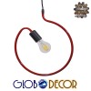 GloboStar® LIBBY 01095-1 Παιδικό Κρεμαστό Φωτιστικό Ανάρτηση Μονόφωτο 1 x E27 IP20 Κόκκινο Μέταλλο - Μ28 x Π28 x Υ16cm