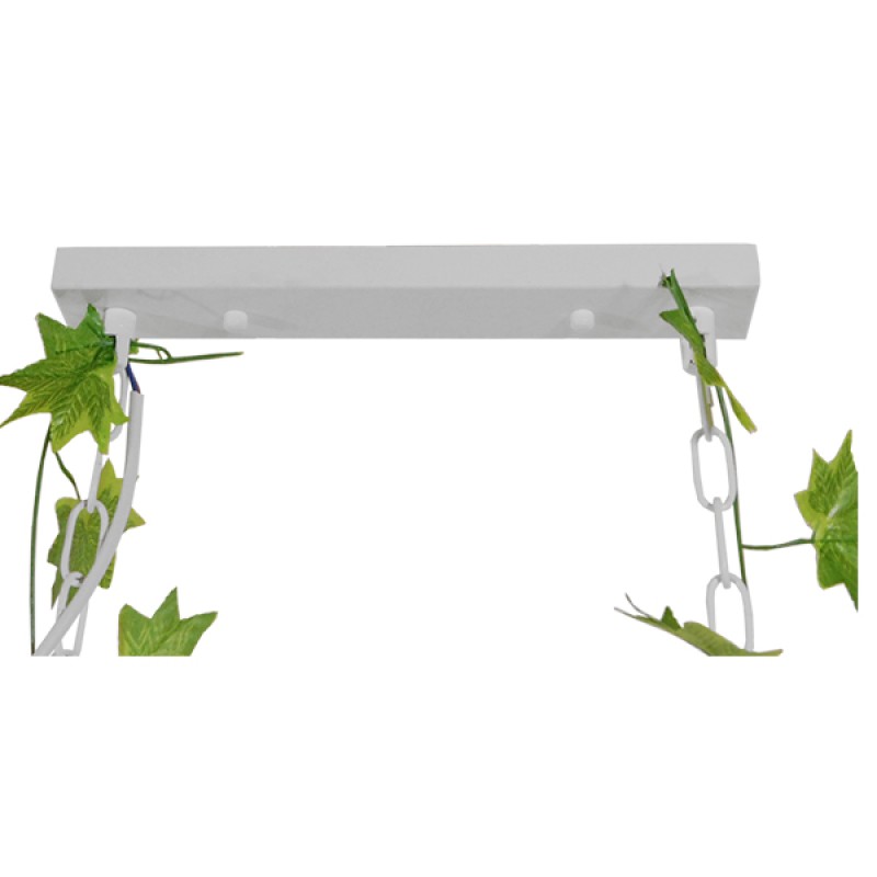 GloboStar® NEST 01403 Vintage Κρεμαστό Φωτιστικό Φιγούρα Πολύφωτο 4 x E27 IP20 Λευκό Μέταλλο με Πράσινο Πλαστικό - Μ103 x Π34 x Υ36.5cm