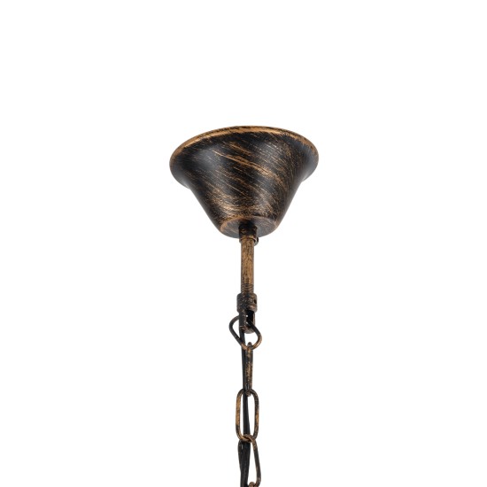 GloboStar® UMBRELLA 01406 Vintage Κρεμαστό Φωτιστικό Φιγούρα Πολύφωτο 5 x E27 IP20 Χάλκινο & Μαύρο Μέταλλο - Μ60 x Π60 x Y65cm GloboStar® UMBRELLA 01406 Vintage Κρεμαστό Φωτιστικό Φιγούρα Πολύφωτο 5 x E27 IP20 Χάλκινο & Μαύρο Μέταλλο - Μ60 x Π60 x Y65cm