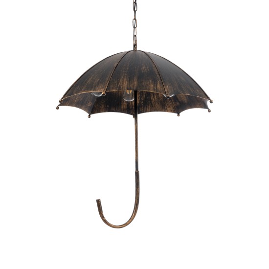 GloboStar® UMBRELLA 01406 Vintage Κρεμαστό Φωτιστικό Φιγούρα Πολύφωτο 5 x E27 IP20 Χάλκινο & Μαύρο Μέταλλο - Μ60 x Π60 x Y65cm GloboStar® UMBRELLA 01406 Vintage Κρεμαστό Φωτιστικό Φιγούρα Πολύφωτο 5 x E27 IP20 Χάλκινο & Μαύρο Μέταλλο - Μ60 x Π60 x Y65cm