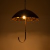 GloboStar® UMBRELLA 01406 Vintage Κρεμαστό Φωτιστικό Φιγούρα Πολύφωτο 5 x E27 IP20 Χάλκινο & Μαύρο Μέταλλο - Μ60 x Π60 x Y65cm