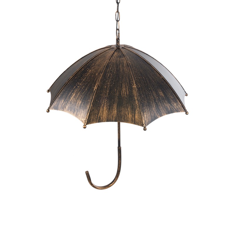 GloboStar® UMBRELLA 01406 Vintage Κρεμαστό Φωτιστικό Φιγούρα Πολύφωτο 5 x E27 IP20 Χάλκινο & Μαύρο Μέταλλο - Μ60 x Π60 x Y65cm