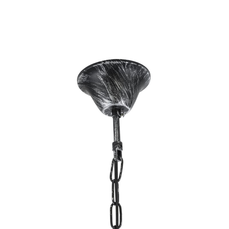 GloboStar® UMBRELLA 01407 Vintage Κρεμαστό Φωτιστικό Φιγούρα Πολύφωτο 5 x E27 IP20 Ασημί Μέταλλο - Μ60 x Π60 x Y65cm