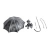 GloboStar® UMBRELLA 01407 Vintage Κρεμαστό Φωτιστικό Φιγούρα Πολύφωτο 5 x E27 IP20 Ασημί Μέταλλο - Μ60 x Π60 x Y65cm