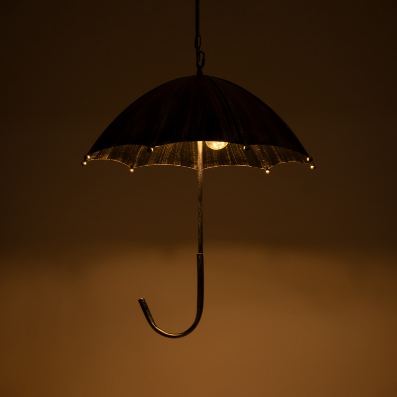 GloboStar® UMBRELLA 01407 Vintage Κρεμαστό Φωτιστικό Φιγούρα Πολύφωτο 5 x E27 IP20 Ασημί Μέταλλο - Μ60 x Π60 x Y65cm