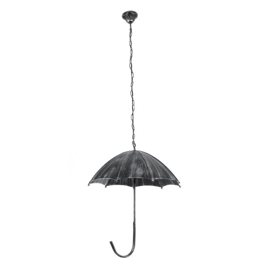 GloboStar® UMBRELLA 01407 Vintage Κρεμαστό Φωτιστικό Φιγούρα Πολύφωτο 5 x E27 IP20 Ασημί Μέταλλο - Μ60 x Π60 x Y65cm GloboStar® UMBRELLA 01407 Vintage Κρεμαστό Φωτιστικό Φιγούρα Πολύφωτο 5 x E27 IP20 Ασημί Μέταλλο - Μ60 x Π60 x Y65cm