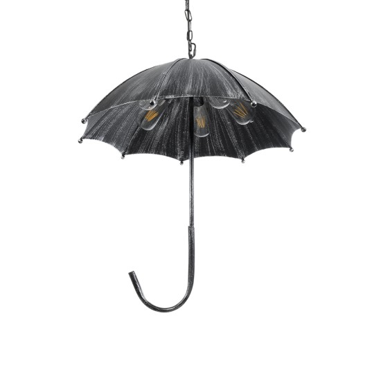 GloboStar® UMBRELLA 01407 Vintage Κρεμαστό Φωτιστικό Φιγούρα Πολύφωτο 5 x E27 IP20 Ασημί Μέταλλο - Μ60 x Π60 x Y65cm GloboStar® UMBRELLA 01407 Vintage Κρεμαστό Φωτιστικό Φιγούρα Πολύφωτο 5 x E27 IP20 Ασημί Μέταλλο - Μ60 x Π60 x Y65cm
