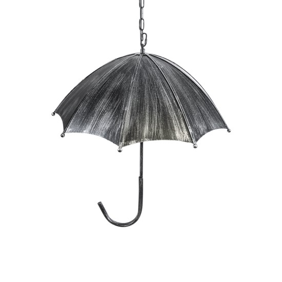 GloboStar® UMBRELLA 01407 Vintage Κρεμαστό Φωτιστικό Φιγούρα Πολύφωτο 5 x E27 IP20 Ασημί Μέταλλο - Μ60 x Π60 x Y65cm GloboStar® UMBRELLA 01407 Vintage Κρεμαστό Φωτιστικό Φιγούρα Πολύφωτο 5 x E27 IP20 Ασημί Μέταλλο - Μ60 x Π60 x Y65cm
