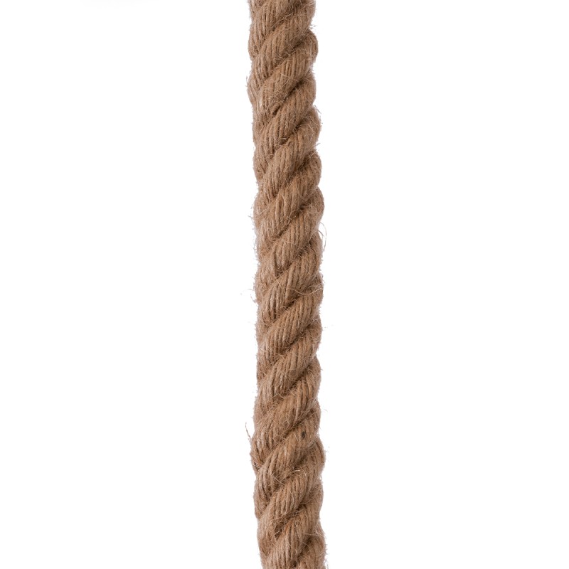 GloboStar® CRANE 01409 Vintage Κρεμαστό Φωτιστικό Μονόφωτο Καμπάνα 1 x E27 IP20 Λευκό Μεταλλο με Μπεζ Σχοινί - Μ36 x Π36 x Y31cm