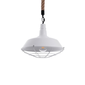 GLOBOSTAR® CRANE 01409 Vintage Κρεμαστό Φωτιστικό Οροφής με Ντουί 1 x E27 AC 220-240V IP20 - Λευκό & Μπεζ - Μ36 x Π36 x Υ31cm