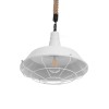 GloboStar® PUPPET 01412 Vintage Κρεμαστό Φωτιστικό Μονόφωτο Καμπάνα 1 x E27 IP20 Λευκό Μεταλλο με Μπεζ Σχοινί - Μ36 x Π36 x Y31cm