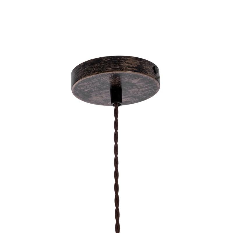 GloboStar® SPIGOT 01413 Vintage Κρεμαστό Φωτιστικό Ανάρτηση Μονόφωτο 1 x E27 IP20 Χάλκινο & Κόκκινο Μεταλλο - Μ5 x Π5 x Y20cm