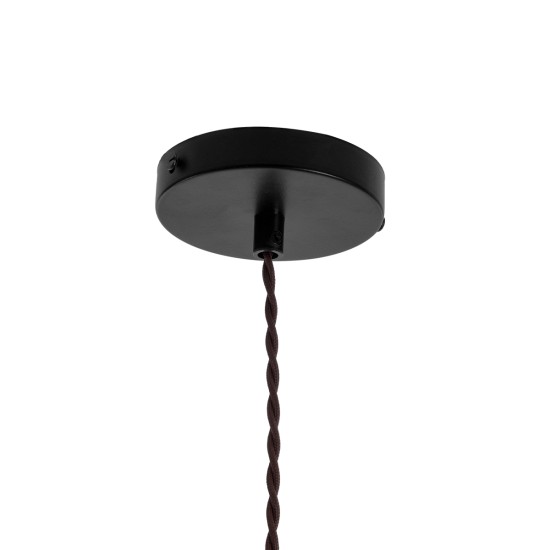 GloboStar® SPIGOT 01415 Vintage Κρεμαστό Φωτιστικό Ανάρτηση Μονόφωτο 1 x E27 IP20 Μαύρο & Κόκκινο Μέταλλο - Μ5 x Π5 x Y20cm