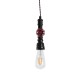 GloboStar® SPIGOT 01415 Vintage Κρεμαστό Φωτιστικό Ανάρτηση Μονόφωτο 1 x E27 IP20 Μαύρο & Κόκκινο Μέταλλο - Μ5 x Π5 x Y20cm