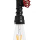 GloboStar® SPIGOT 01415 Vintage Κρεμαστό Φωτιστικό Ανάρτηση Μονόφωτο 1 x E27 IP20 Μαύρο & Κόκκινο Μέταλλο - Μ5 x Π5 x Y20cm
