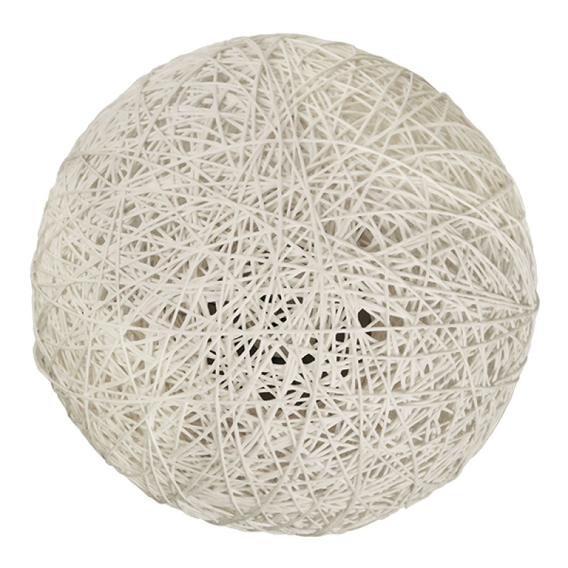 GloboStar® OCEANA 01417 Boho Επιτραπέζιο Φωτιστικό Πορτατίφ Μονόφωτο Λευκό Ξύλινο Ψάθινο Rattan Φ20 x Υ22cm