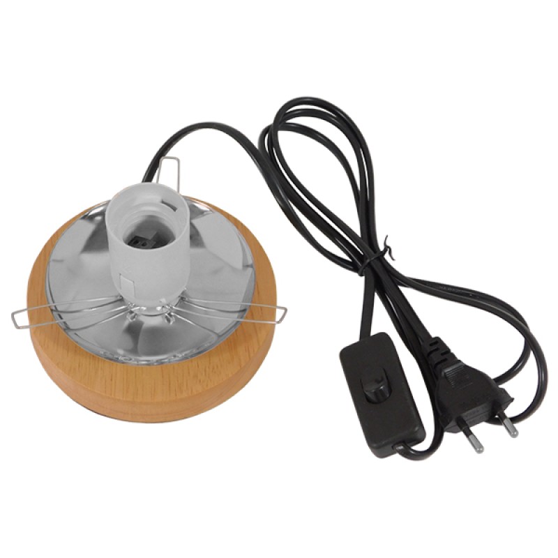 GloboStar® OCEANA 01417 Boho Επιτραπέζιο Φωτιστικό Πορτατίφ Μονόφωτο Λευκό Ξύλινο Ψάθινο Rattan Φ20 x Υ22cm