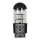 GloboStar® NEWI 01419 Μοντέρνο Επιτοίχιο Φωτιστικό Απλίκα Μονόφωτο 1 x E27 IP20 Μαύρο & Ασημί Μέταλλο με Διάφανο Γυαλί - Μ11 x Π17 x Υ23cm