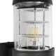 GloboStar® NEWI 01419 Μοντέρνο Επιτοίχιο Φωτιστικό Απλίκα Μονόφωτο 1 x E27 IP20 Μαύρο & Ασημί Μέταλλο με Διάφανο Γυαλί - Μ11 x Π17 x Υ23cm