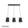 GLOBOSTAR® LANA 01425 Μοντέρνο Κρεμαστό Φωτιστικό Οροφής με Ντουί 3 x E27 AC 220-240V IP20 - Μαύρο & Καφέ - Μ60 x Π13 x Υ18cm