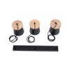 GloboStar® LANA 01425 Μοντέρνο Κρεμαστό Φωτιστικό Κύλινδρος Τρίφωτο 3 x E27 IP20 Μαύρο Μέταλλο με Καρυδί Ξύλο - Μ60 x Π13 x Υ18cm