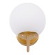 GloboStar® JADA 01426 Μοντέρνο Επιτοίχιο Φωτιστικό Απλίκα Μονόφωτο 1 x E27 IP20 Χρυσό Μέταλλο με Λευκό Γυαλί - Μ15 x Π21.5 x Υ18cm