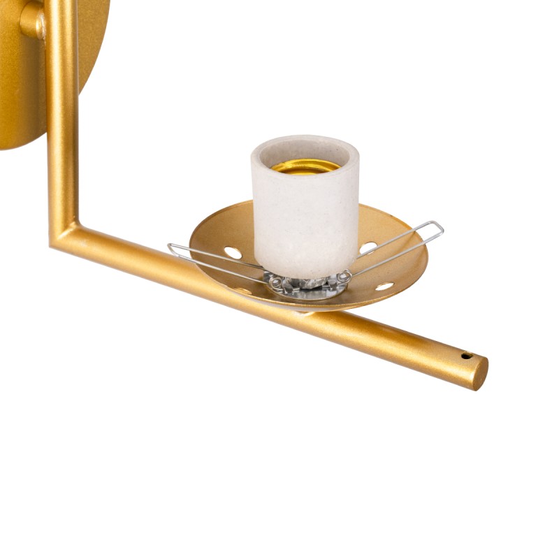 GloboStar® JADA 01426 Μοντέρνο Επιτοίχιο Φωτιστικό Απλίκα Μονόφωτο 1 x E27 IP20 Χρυσό Μέταλλο με Λευκό Γυαλί - Μ15 x Π21.5 x Υ18cm