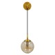 GloboStar® MADISON 01427 Μοντέρνο Επιτοίχιο Φωτιστικό Απλίκα Μονόφωτο 1 x E27 IP20 Χρυσό Μέταλλο με Μελί Γυαλί - Φ15 x Υ54cm