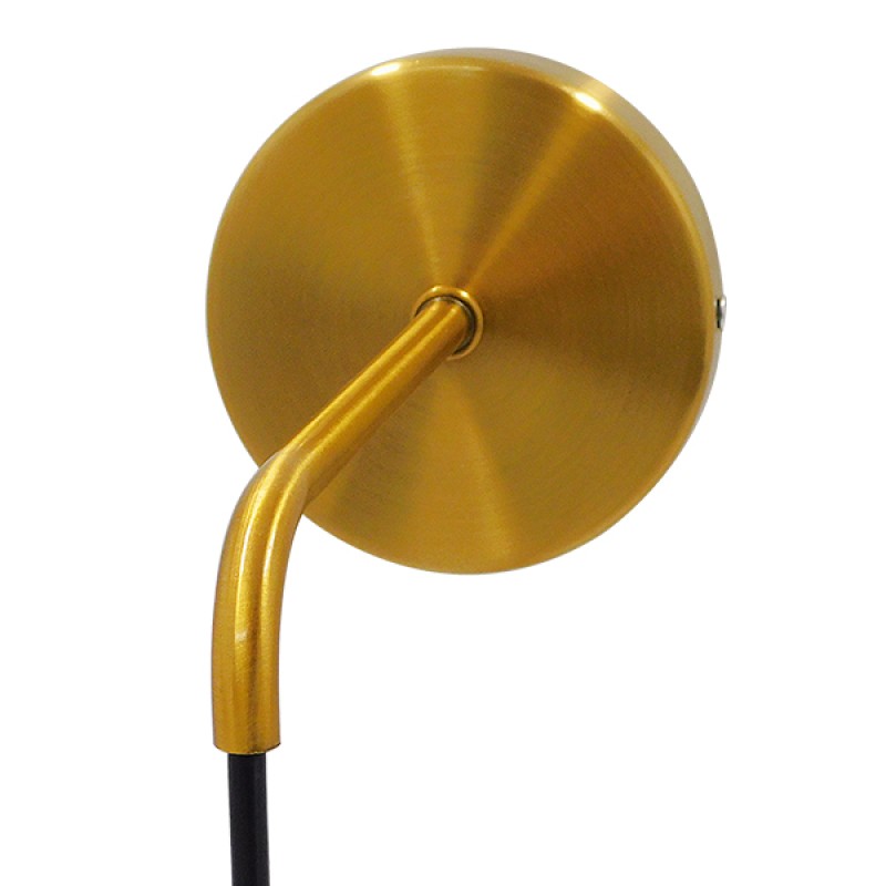 GloboStar® MADISON 01427 Μοντέρνο Επιτοίχιο Φωτιστικό Απλίκα Μονόφωτο 1 x E27 IP20 Χρυσό Μέταλλο με Μελί Γυαλί - Φ15 x Υ54cm