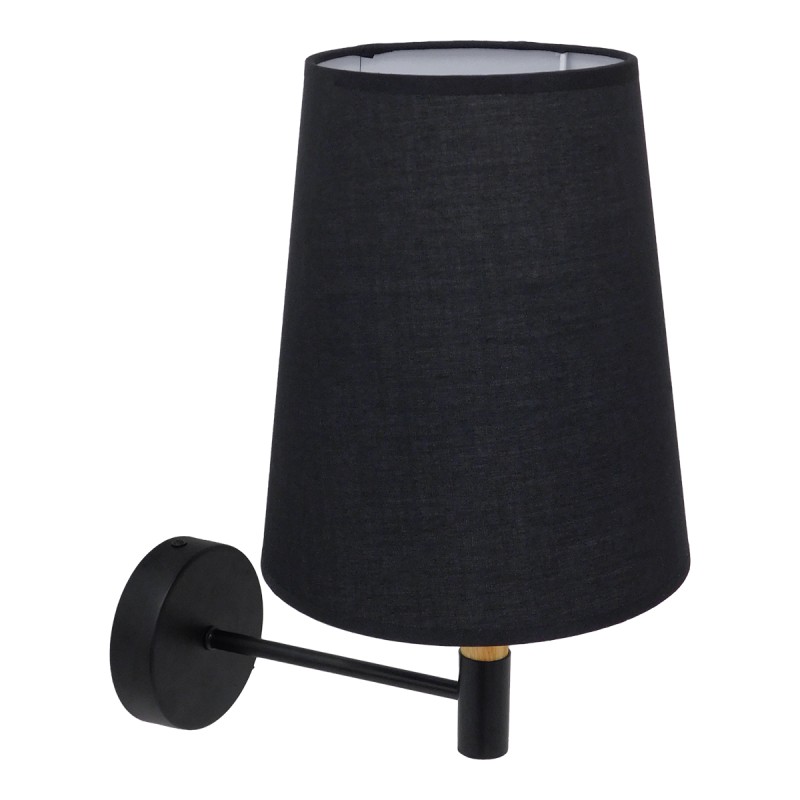 GLOBOSTAR® LYDFORD 01432 Μοντέρνο Φωτιστικό Τοίχου - Απλίκα με Ντουί 1 x E27 AC 220-240V IP20 - Μαύρο - Μ20 x Π28 x Υ36cm