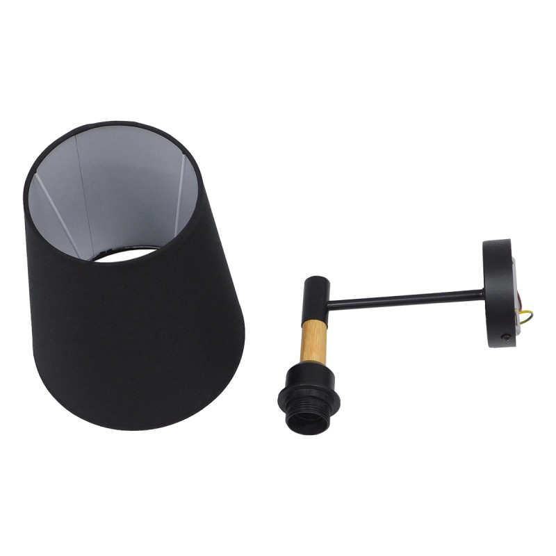 GLOBOSTAR® LYDFORD 01432 Μοντέρνο Φωτιστικό Τοίχου - Απλίκα με Ντουί 1 x E27 AC 220-240V IP20 - Μαύρο - Μ20 x Π28 x Υ36cm