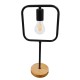 GloboStar® HONOR SQUARE 01435 Μοντέρνο Επιτραπέζιο Φωτιστικό Πορτατίφ Μονόφωτο 1 x E27 IP20 Μαύρο Μέταλλο με Μπεζ Ξύλο - Μ20 x Π20 x Υ42cm GloboStar® HONOR SQUARE 01435 Μοντέρνο Επιτραπέζιο Φωτιστικό Πορτατίφ Μονόφωτο Μαύρο Μεταλλικό με Ξύλινη Βάση Δρυς Μ20 x Π20 x Υ42cm