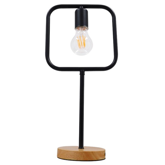 GloboStar® HONOR SQUARE 01435 Μοντέρνο Επιτραπέζιο Φωτιστικό Πορτατίφ Μονόφωτο 1 x E27 IP20 Μαύρο Μέταλλο με Μπεζ Ξύλο - Μ20 x Π20 x Υ42cm GloboStar® HONOR SQUARE 01435 Μοντέρνο Επιτραπέζιο Φωτιστικό Πορτατίφ Μονόφωτο Μαύρο Μεταλλικό με Ξύλινη Βάση Δρυς Μ20 x Π20 x Υ42cm