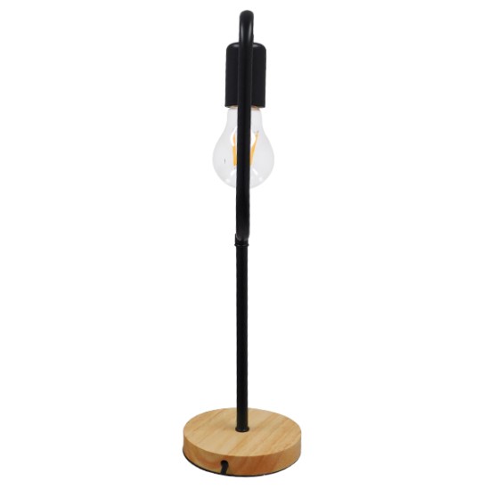 GloboStar® HONOR SQUARE 01435 Μοντέρνο Επιτραπέζιο Φωτιστικό Πορτατίφ Μονόφωτο 1 x E27 IP20 Μαύρο Μέταλλο με Μπεζ Ξύλο - Μ20 x Π20 x Υ42cm GloboStar® HONOR SQUARE 01435 Μοντέρνο Επιτραπέζιο Φωτιστικό Πορτατίφ Μονόφωτο Μαύρο Μεταλλικό με Ξύλινη Βάση Δρυς Μ20 x Π20 x Υ42cm