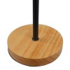 GloboStar® HONOR SQUARE 01435 Μοντέρνο Επιτραπέζιο Φωτιστικό Πορτατίφ Μονόφωτο Μαύρο Μεταλλικό με Ξύλινη Βάση Δρυς Μ20 x Π20 x Υ42cm