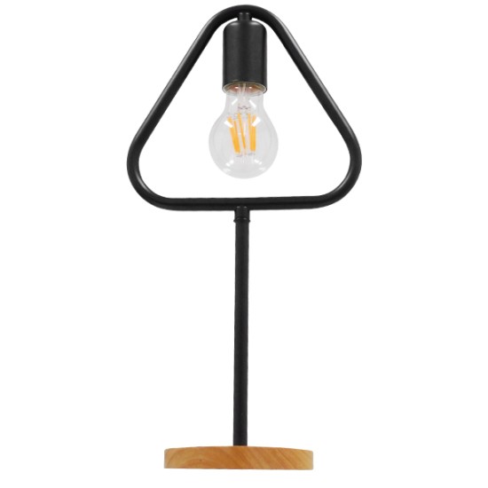 GloboStar® HONOR TRIANGLE 01436 Μοντέρνο Επιτραπέζιο Φωτιστικό Πορτατίφ Μονόφωτο 1 x E27 IP20 Μαύρο Μέταλλο με Μπεζ Ξύλο - Μ20 x Π20 x Υ40cm GloboStar® HONOR TRIANGLE 01436 Μοντέρνο Επιτραπέζιο Φωτιστικό Πορτατίφ Μονόφωτο Μαύρο Μεταλλικό με Ξύλινη Βάση Δρυς Μ20 x Π20 x Υ40cm