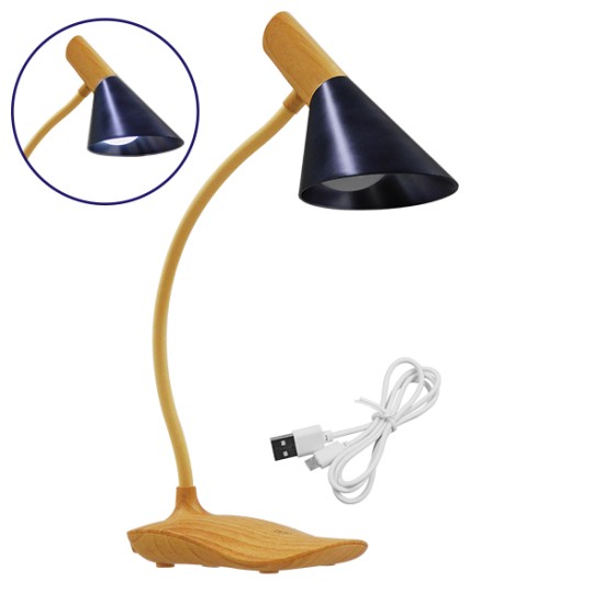 GloboStar® DRAPER 01437 Επιτραπέζιο Φωτιστικό Πορτατίφ LED 6W 500lm 360° DC 5V IP20 Φυσικό Λευκό 4500K Dimmable Μπεζ Ξύλο με Μαύρο Μέταλλο - Μ10 x Π14 x Υ33cm - 2 Xρόνια Εγγύηση GloboStar® DRAPER 01437 Επαναφορτιζόμενο USB Φωτιστικό Γραφείου LED 6 Watt Μονόφωτο Μεταλλικό σε Απόχρωση Ξύλου με Μαύρο Καπέλο Λευκό Ημέρας 4500K