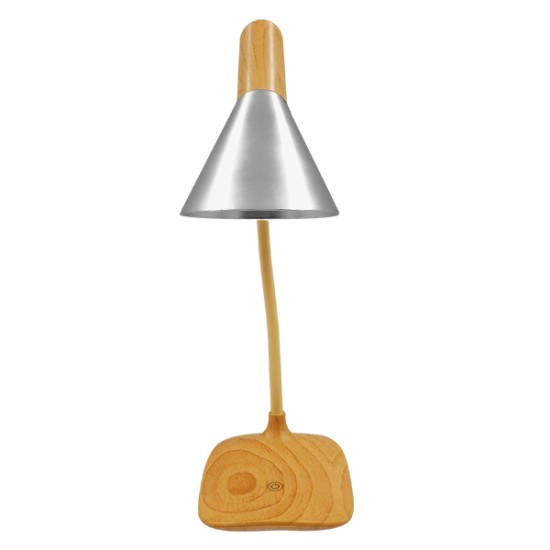GloboStar® DRAPER 01438 Επιτραπέζιο Φωτιστικό Πορτατίφ LED 6W 500lm 360° DC 5V IP20 Φυσικό Λευκό 4500K Dimmable Μπεζ Ξύλο με Ασημί Μέταλλο - Μ10 x Π14 x Υ33cm - 2 Xρόνια Εγγύηση GloboStar® DRAPER 01438 Επαναφορτιζόμενο USB Φωτιστικό Γραφείου LED 6 Watt Μονόφωτο Μεταλλικό σε Απόχρωση Ξύλου με Ασημί Καπέλο Λευκό Ημέρας 4500K Dimmable