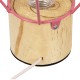 GloboStar® ANTLER 01442 Μοντέρνο Επιτραπέζιο Φωτιστικό Γραφείου LED USB DC 5V Μονόφωτο Μεταλλικό Ροζ με Ξύλινη Βάση Θερμό Λευκό 3000K Φ19 x Μ19 x Π19 x Υ23cm