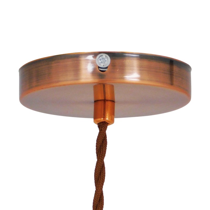 GloboStar® MANHATTAN 01453 Μοντέρνο Κρεμαστό Φωτιστικό Καμπάνα Μονόφωτο 1 x E27 IP20 Χάλκινο Μέταλλο - Μ11 x Π11 x Υ14cm